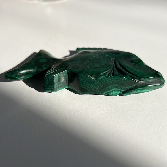 Natural Malachite Carving Green Crystal Orbicular Pattern Banding Rare Find OOAK - Picture 7 of 11